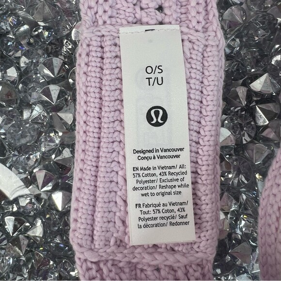 lululemon athletica Cotton Crochet Headband in Light Purple and Cream